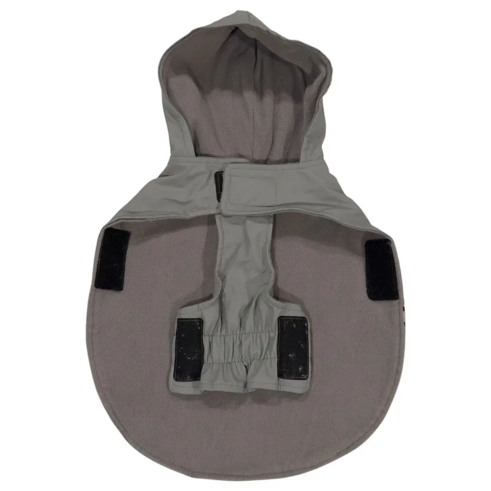 Berkshire Pet Collection Hooded Dog Coat Small Polartec Fleece Warm Gray